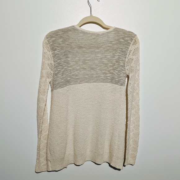 Closet Space Cream and Gray Cardigan Sweater Sz M - Picture 4 of 5